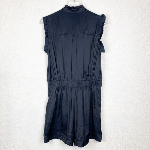 Zadig & Voltaire | Caosys Satin Sleeveless Romper Navy Blue - Picture 3 of 12